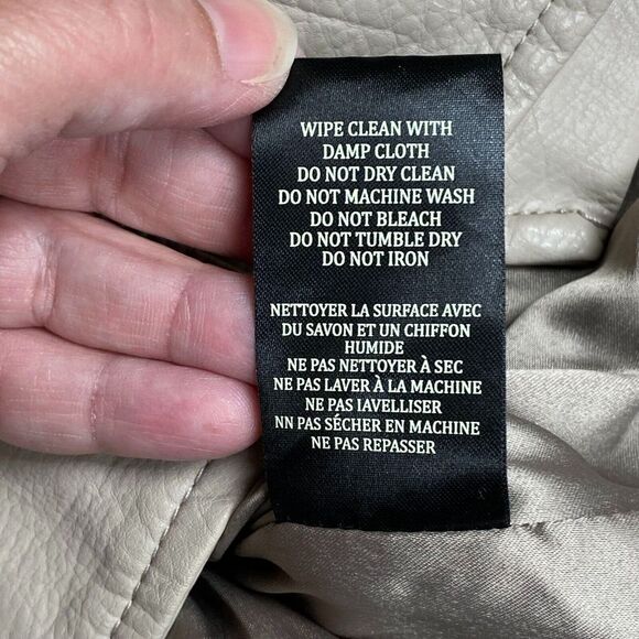 BLANKNYC Womens Fawn Beige Faux Leather Life Changer Moto Jacket‎ S $98 New* - Picture 11 of 14